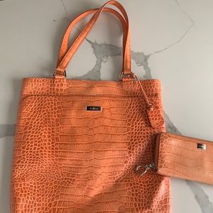 Cole Haan Alligator tote and wallet